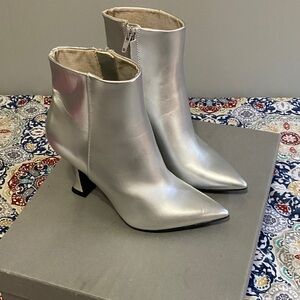 Elegant Silver Ankle Booties